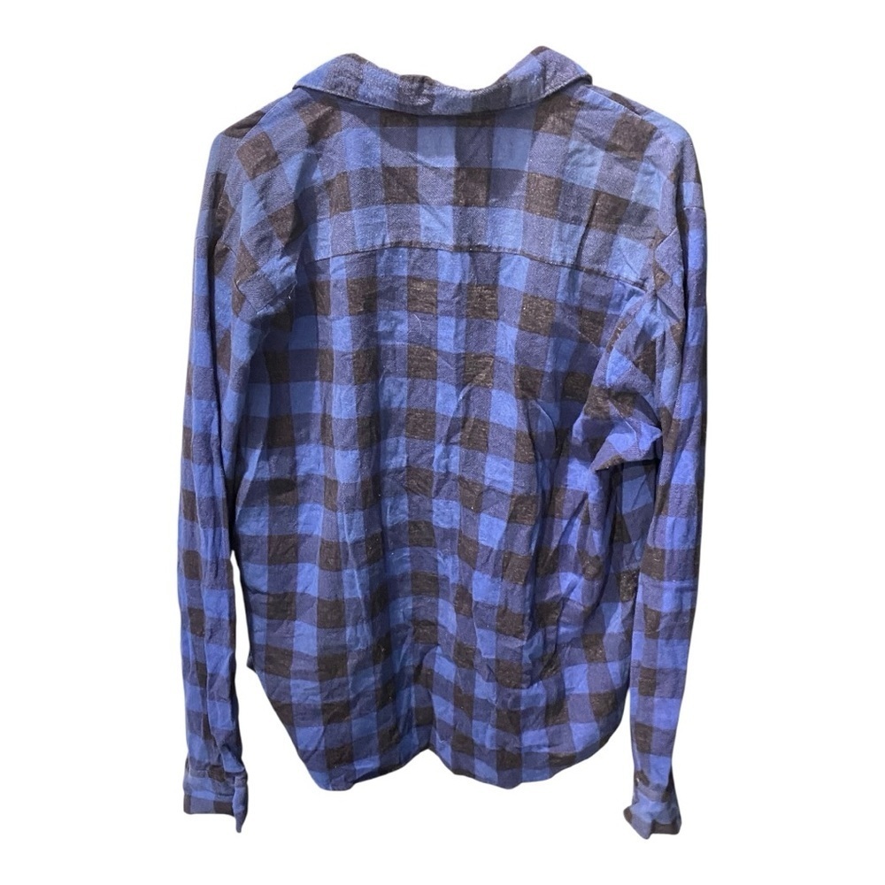 WOODLAND Mens Vintage Blue Plaid Flannel Shirt Shacket Size XL vintage flannel - Picture 6 of 6